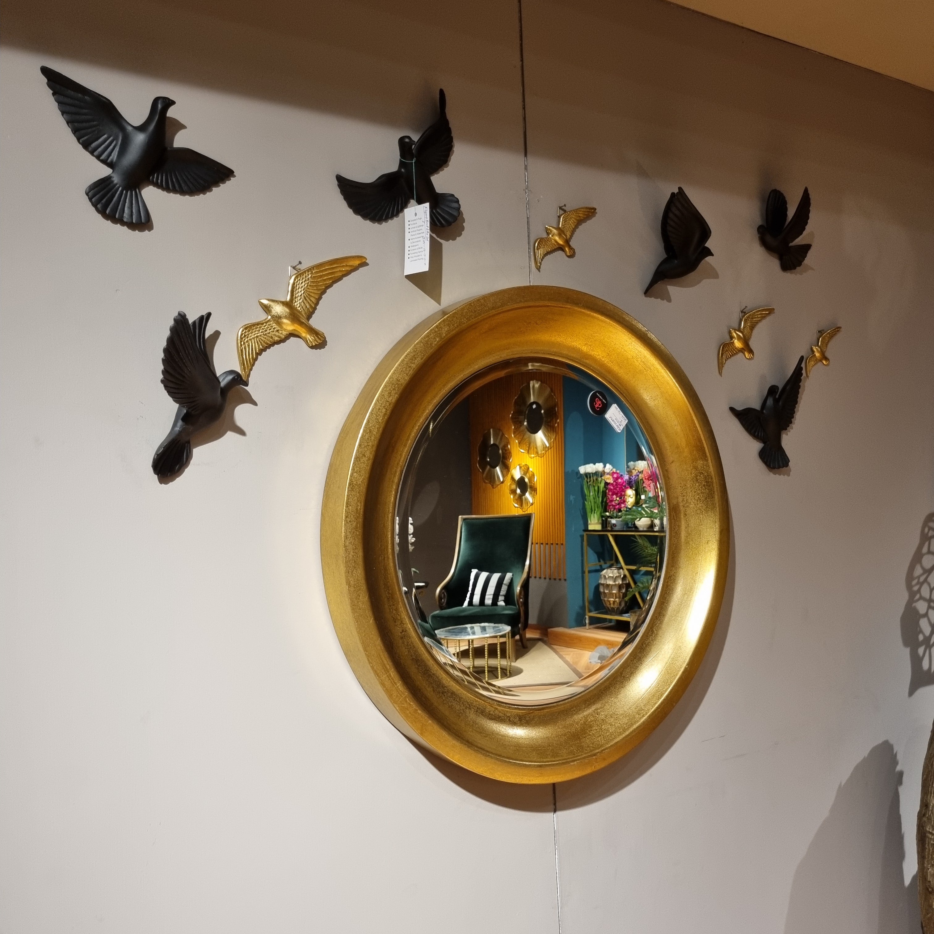 Gold Convex Wall Mirror