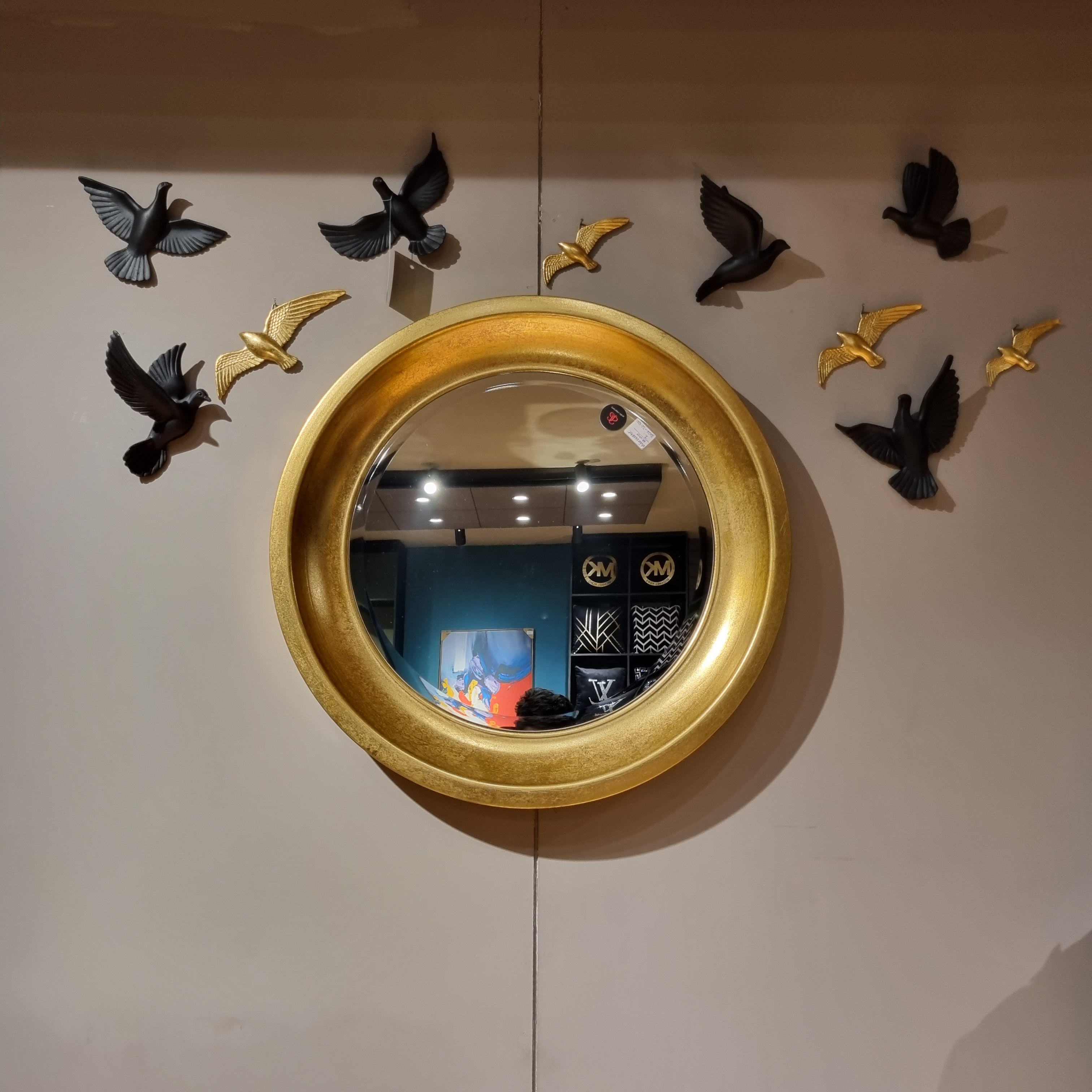Gold Convex Wall Mirror
