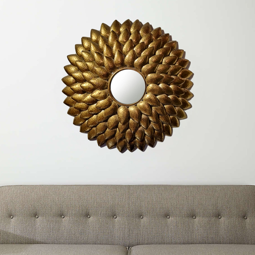 Leaves Round Wall Mirror