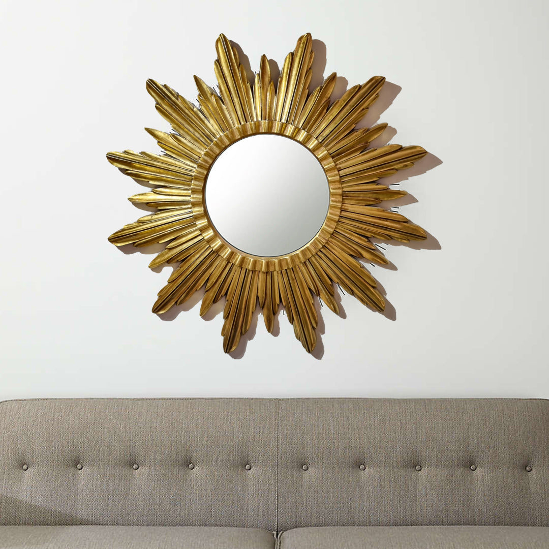 Sunburst Round Wall Mirror